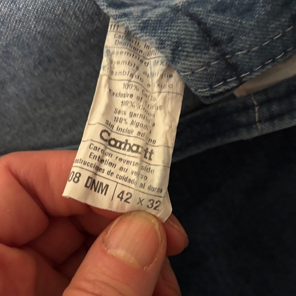 Carhartt R08 DNM Denim Blue Workwear Overalls 42x33 - Picture 11 of 16